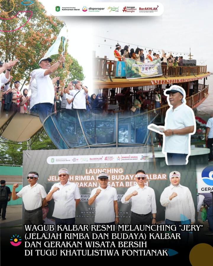 Wakil Gubernur Kalimantan Barat Melaunching Jelajah Rimba dan Budaya (JERY) Kalbar dan Gerakan Wisata Bersih di Tugu Khatulistiwa Pontianak