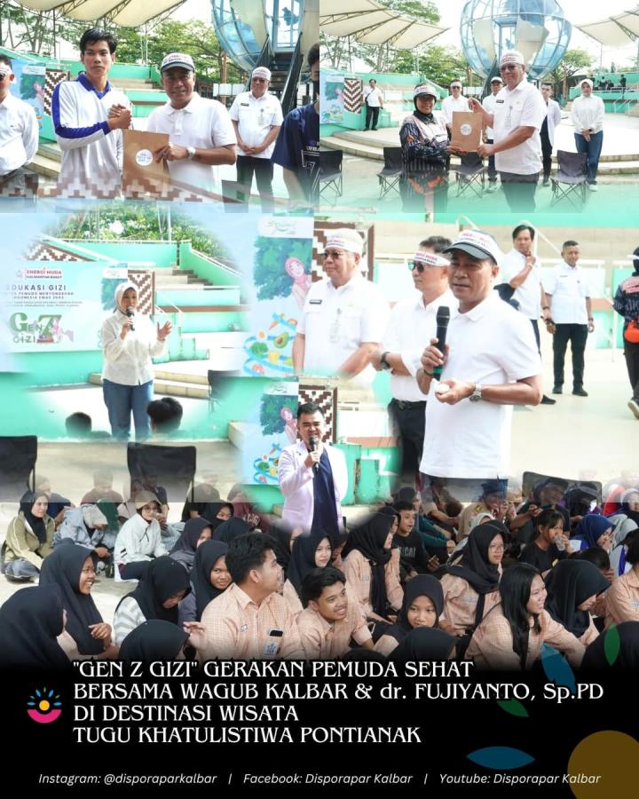 Gen Z Gizi, Gerakan Pemuda Sehat Bersama Wagub Kalbar dan dr. Fujiyanto, Sp.PD di Destinasi Wisata Tugu Khatulistiwa Pontianak